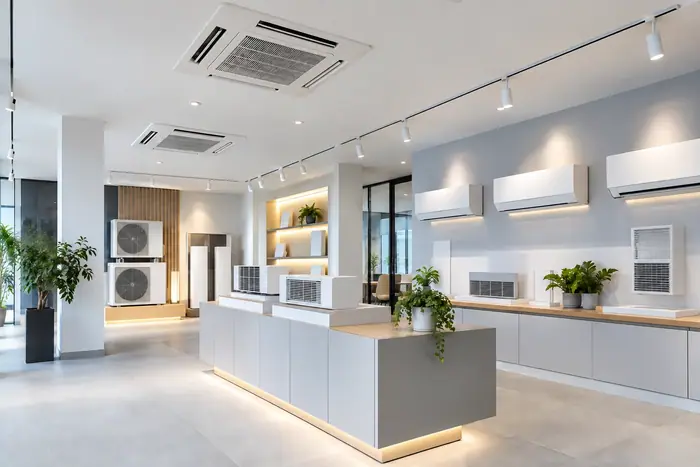 Climatizare in spatii: caseta si splituri intr-un showroom sau magazin