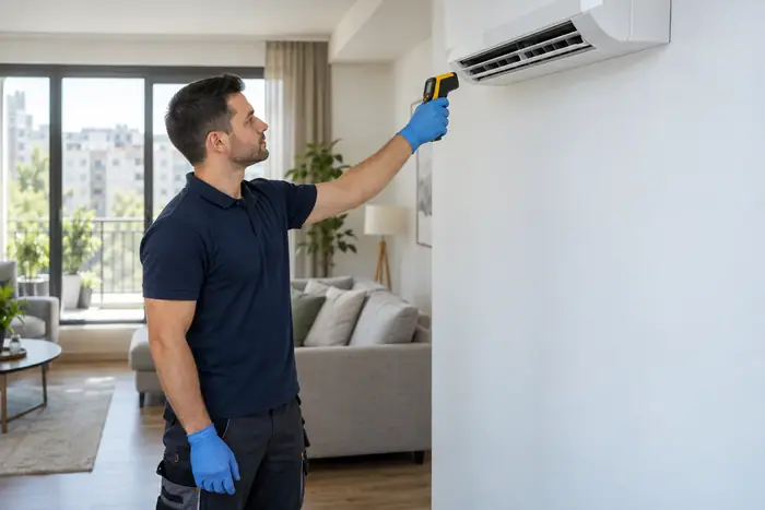 Revizie pe contract: tehnician masoara temperatura aerului refulat