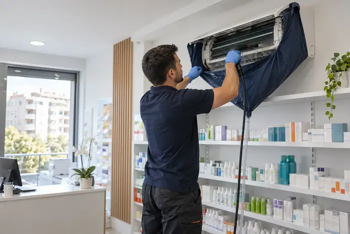 Interventie la firma: tehnician la split intr-o farmacie