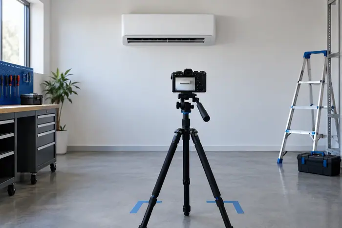 Climatizare in spatii: aparat fotografiat de la o pozitie stabila