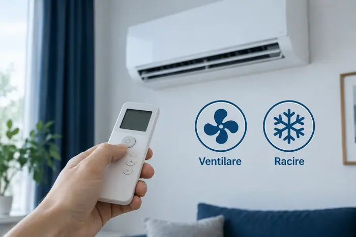Climatizare in spatii: diferenta dintre ventilare si racire pe telecomanda