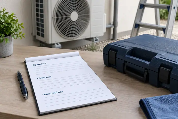 Climatizare in spatii: fisa cu operatiuni si observatii discutate la final