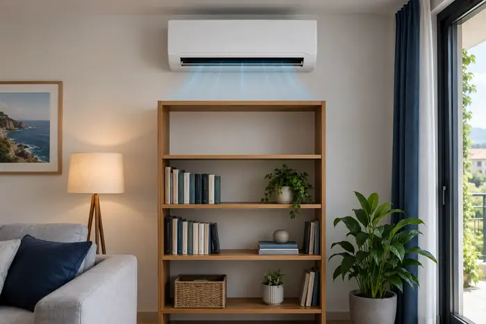 Climatizare in spatii: spatiu deasupra unei biblioteci