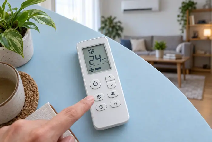 Revizie pe contract: telecomanda cu modul racire, temperatura si treapta ventilatorului afisate