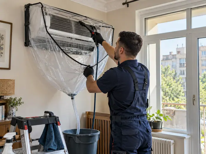 Curatare sub husa: curatare aer conditionat intr-un apartament renovat