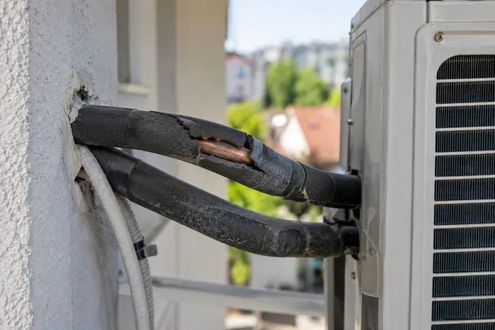 Revizie pe contract: detaliu exterior gheata izolatie racorduri