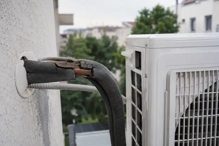 Revizie pe contract: detaliu exterior gheata izolatie racorduri