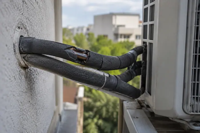 Revizie pe contract: detaliu exterior gheata izolatie racorduri