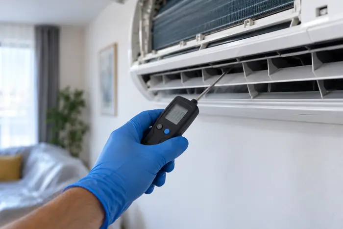 Revizie pe contract: masurarea temperaturii la iesirea aerului, la revizie