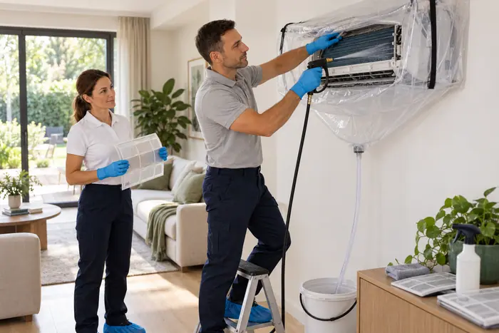 Filtre si schimbator: tehnicianul verifica aparatul si filtrele