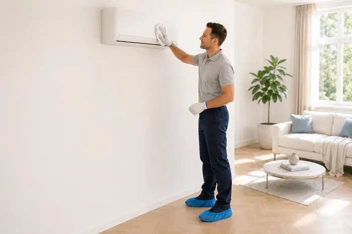 Curatare sub husa: finisaje impecabile dupa instalarea aerului conditionat