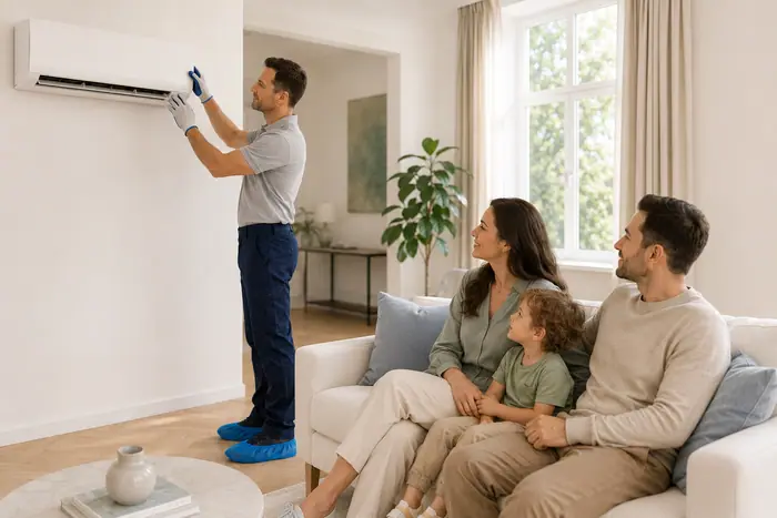 Climatizare in spatii: aer conditionat impecabil, familie relaxata