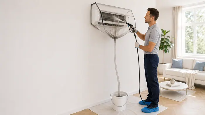 Curatare sub husa: curatare controlata a bobinei AC