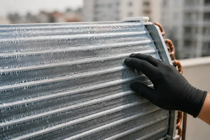 Igienizare in spatii comerciale: serpentina de aer conditionat proaspat spalata