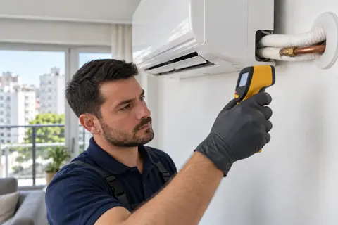 Verificarea temperaturii tevilor de agent frigorific
